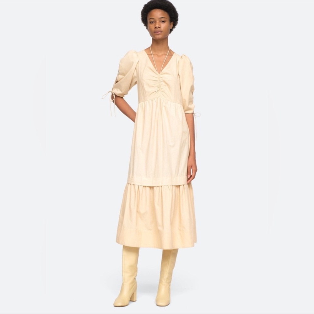 SEA NY New York Sia Cut Out Dress in Hay NWT XXS